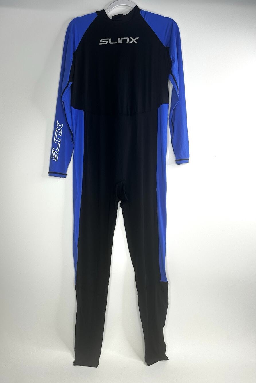 Slinx Size XXL Full Body Wetsuit Black Blue Swimsuit Rashguard Swim Dive Snorkel
